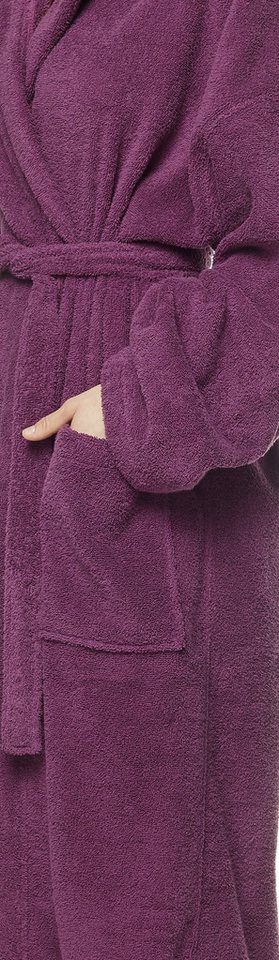 Arus Damenbademantel Astra, pflegeleicht, wadenlang oder extralang für Spa & Sauna, 100% Baumwolle, Kapuze, Gürtel, mit Kapuze, wadenlang oder extra lang, 100%  – Bild 4 von 5
