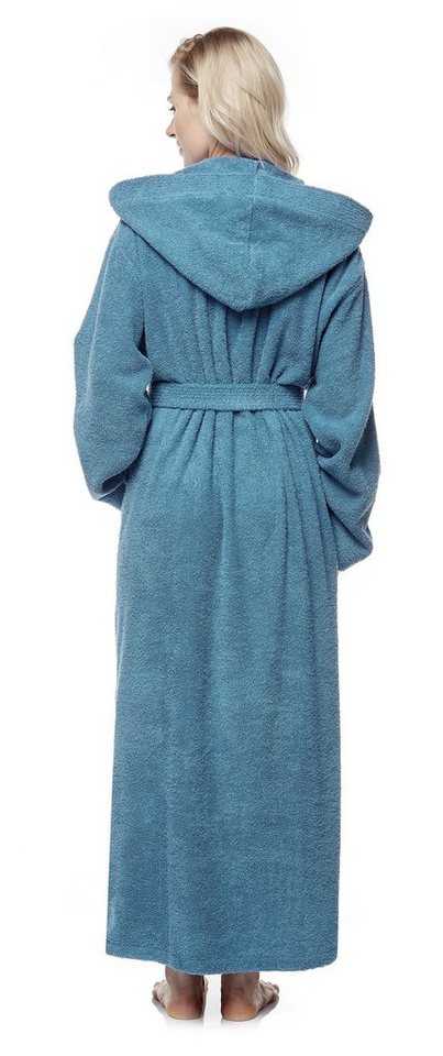 Arus Damenbademantel Pandora, extra lang, mit Kapuze, 100% Baumwolle, für Spa & Zuhause, langform, 100% Baumwolle, Kapuze, Gürtel, mit Kapuze, extra lang, 100%  – Bild 2 von 5