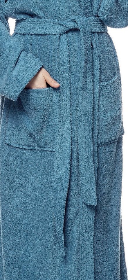 Arus Damenbademantel Pandora, extra lang, mit Kapuze, 100% Baumwolle, für Spa & Zuhause, langform, 100% Baumwolle, Kapuze, Gürtel, mit Kapuze, extra lang, 100%  – Bild 5 von 5