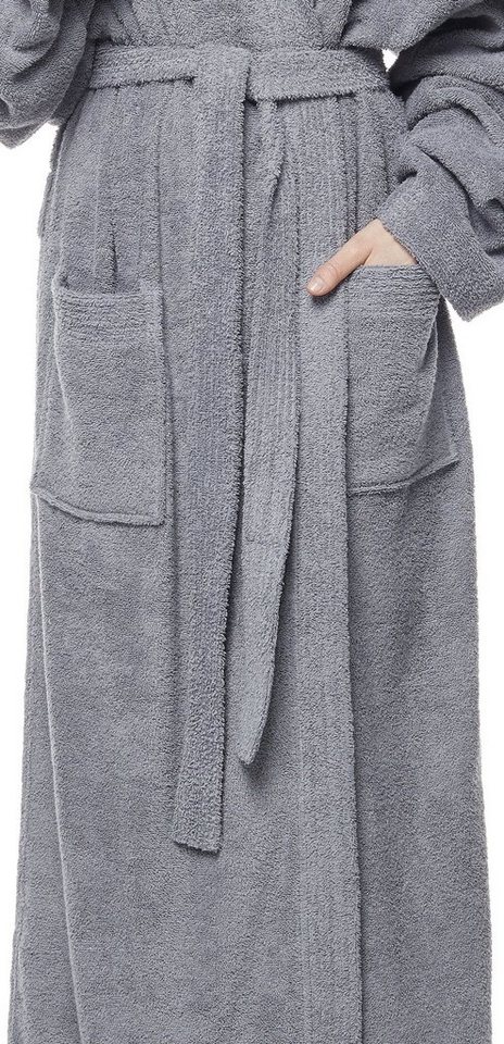 Arus Damenbademantel Pandora, extra lang, mit Kapuze, 100% Baumwolle, für Spa & Zuhause, langform, 100% Baumwolle, Kapuze, Gürtel, mit Kapuze, extra lang, 100%  – Bild 5 von 5