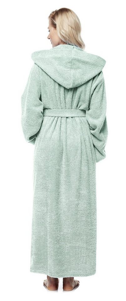 Arus Damenbademantel Pandora, extra lang, mit Kapuze, 100% Baumwolle, für Spa & Zuhause, langform, 100% Baumwolle, Kapuze, Gürtel, mit Kapuze, extra lang, 100%  – Bild 2 von 5