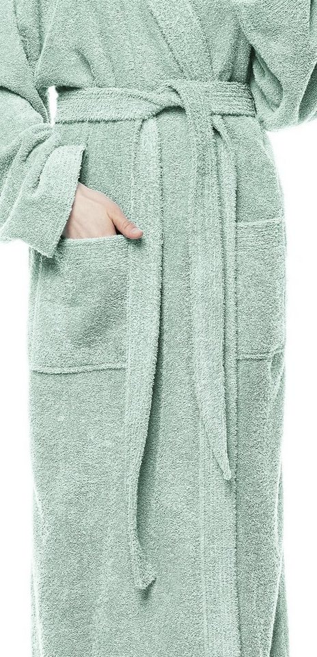 Arus Damenbademantel Pandora, extra lang, mit Kapuze, 100% Baumwolle, für Spa & Zuhause, langform, 100% Baumwolle, Kapuze, Gürtel, mit Kapuze, extra lang, 100%  – Bild 5 von 5