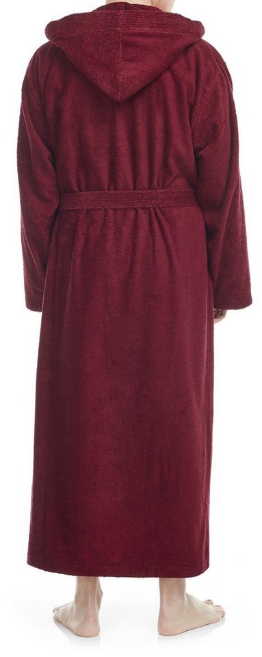 Arus Herrenbademantel mit Kapuze, 100% Baumwolle, extra lang, für Spa & Zuhause, 100% Baumwolle, Kapuze, Gürtel, mit Kapuze, extra lang und weit, 100% Baumwolle – Bild 2 von 5