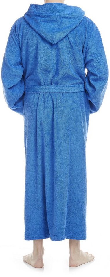 Arus Herrenbademantel mit Kapuze, 100% Baumwolle, extra lang, für Spa & Zuhause, 100% Baumwolle, Kapuze, Gürtel, mit Kapuze, extra lang und weit, 100% Baumwolle – Bild 2 von 5