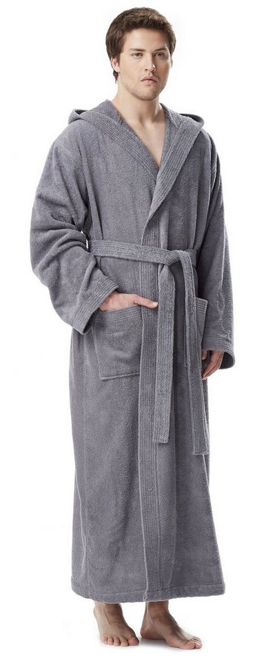 Arus Herrenbademantel Pacific, mit Kapuze, 100% Baumwolle, extra lang, für Spa & Zuhause, langform, 100% Baumwolle, Kapuze, Gürtel, mit Kapuze, extra lang, 100% – Bild 2 von 5