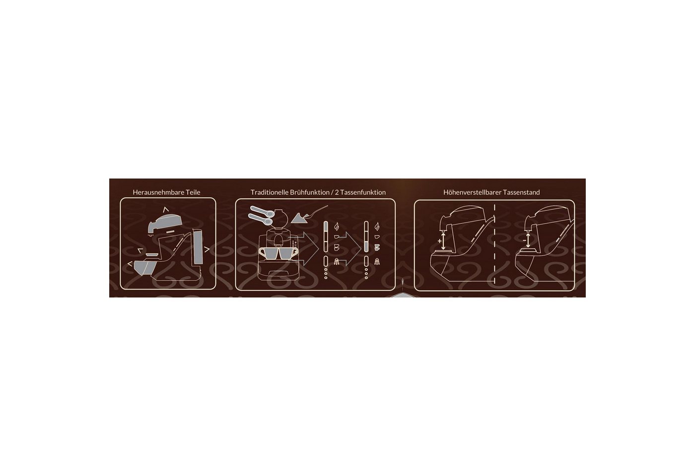 Arzum Espressokocher OK002-B, 3-level cup size selection – Bild 2 von 5