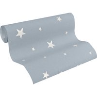AS CRÉATION Vliestapete (Blau mit Weiß, 10,05 x 0,53 m)