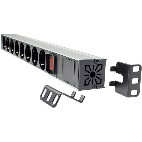 as - Schwabe Multi-Winkel Steckdosenleiste 7-fach, 19“ RACK 18195 Steckdosenleiste, mit Schalter
