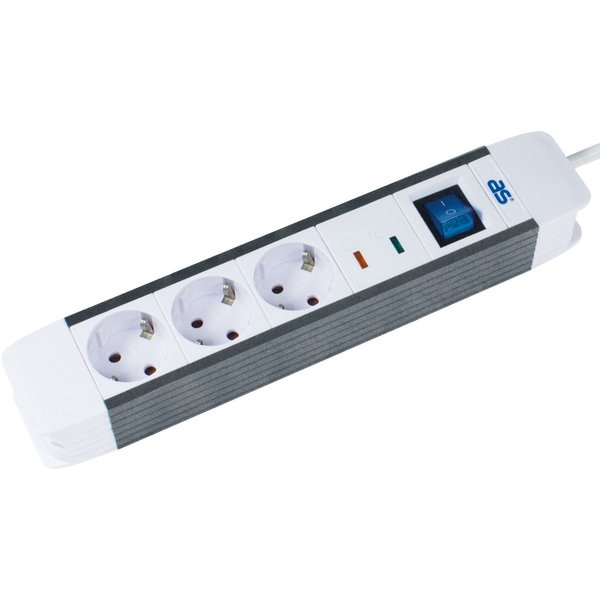 as - Schwabe Steckdosenleiste "FLASH"- Mehrfach, Weiß, IP20 Steckdosenleiste 3-fach (Ein- / Ausschalter, USB-Anschlüsse, Schalterbeleuchtung, Schutzkontaktsteck