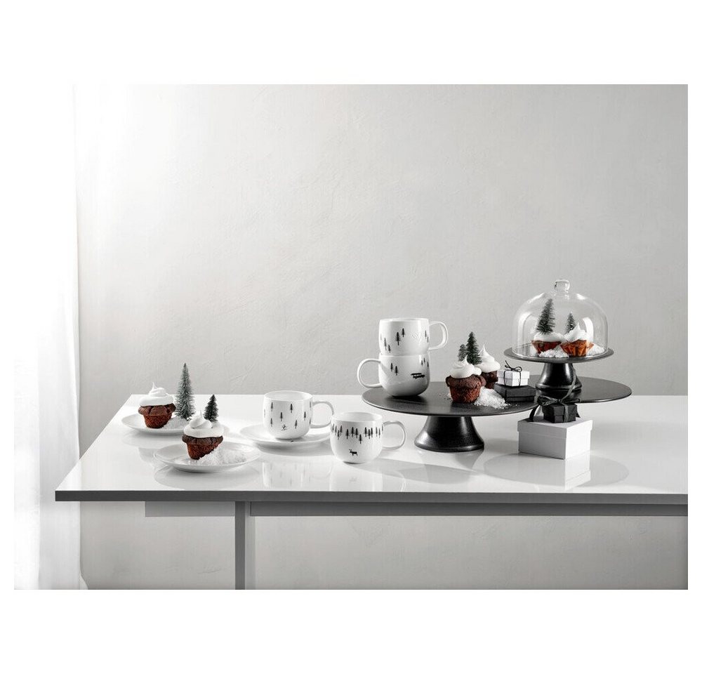 ASA SELECTION Becher Henkelbecher 0,4 l Joy Snow Tracks Skidding Xmas, 1-tlg., New Bone China, Henkelbecher, Ø10cm, New Bone China, Weiß – Bild 2 von 2