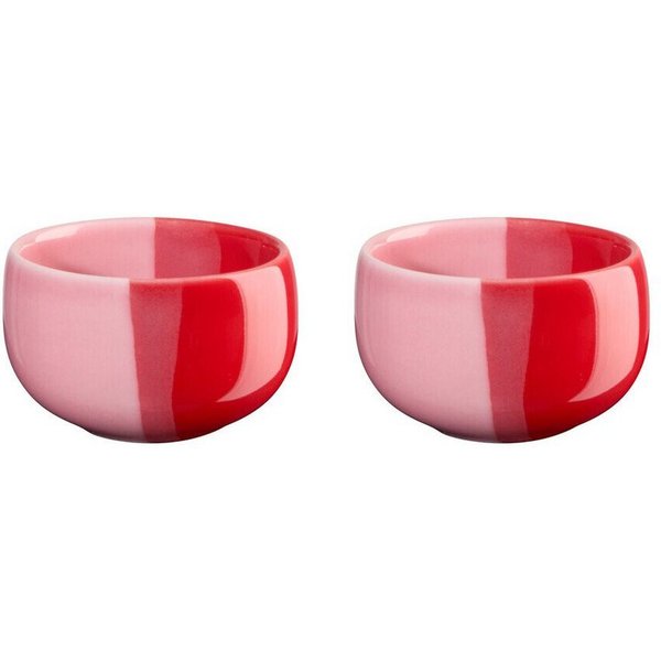 ASA SELECTION Eierbecher Eierbecher 2er-Set Joy Strawberry Smoothie, (Set, 2-tlg), Eierbecher, 2-tlg., Ø4,7cm, Porzellan, mehrfarbig