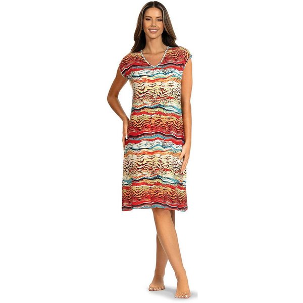 Ascafa Strandkleid Beach (Packung, 1-tlg., 1-teilig) Damen Trägerkleid 100cm Sommerkleid Exotisch Strandmode