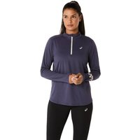 ASICS Damen T-Shirt ICON 1/2 ZIP LS TOP, Größe XL in Schwarz