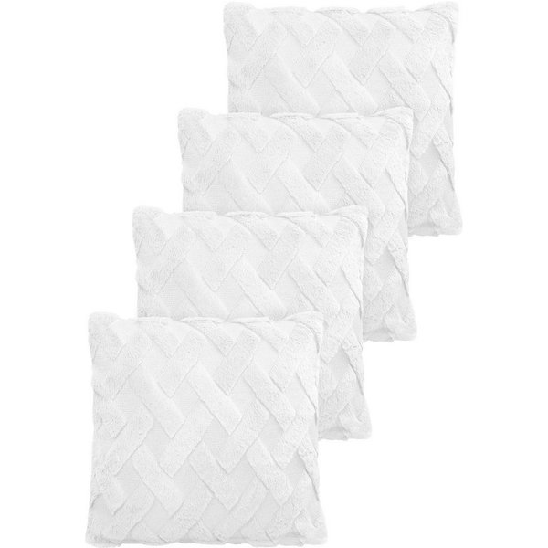 Aspero Dekokissen 4er Set Kissenbezüge Sofia, Plüsch Couchkissen 45 x 45 cm mit Cashmere Feeling