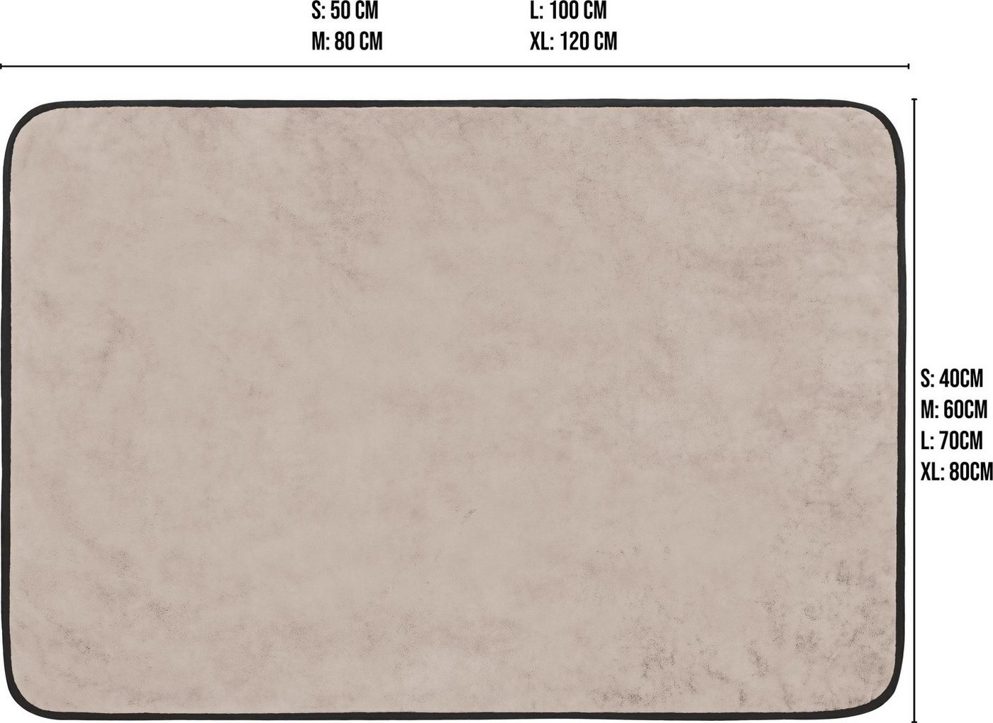 Aspero Hundematte Hundedecke Lund, 50 % Baumwolle, 50 % Polyester, Weiche hautfreundliche Tierdecke – Bild 3 von 5