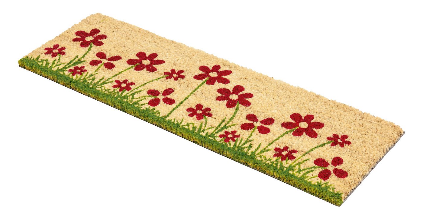 ASTRA Fußmatte Coco Style 014, rechteckig, Höhe: 14 mm, Türmatte, Kokos, farbig, Blumenwiese, rutschfest – Bild 2 von 5