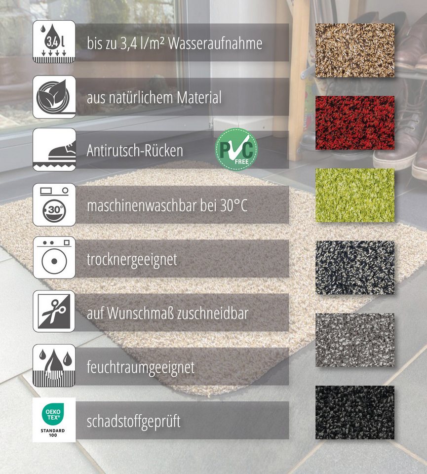 ASTRA Läufer Saugstark 601, rechteckig, Höhe: 9 mm, In -und Outdoor geeignet – Bild 3 von 5