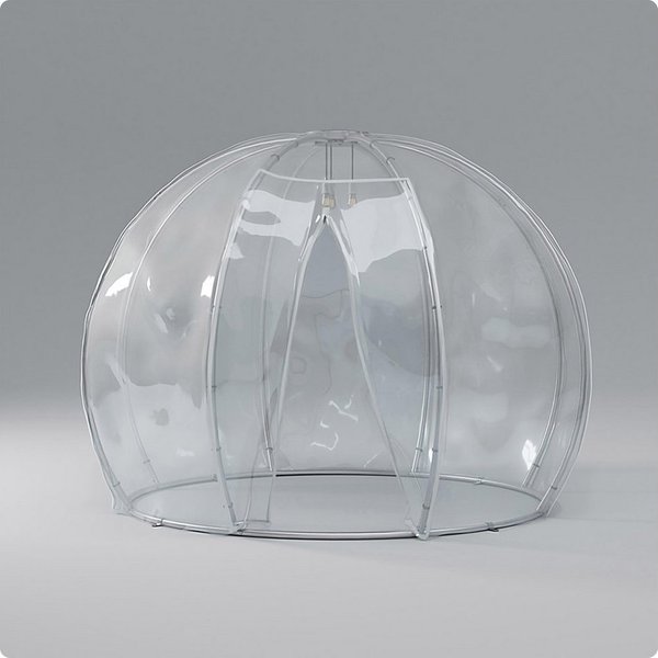 astreea Pavillon Igloo mit wetterfestem, transparentem Überzug aus PVC, (inkl. elektrisches Leuchtsystem (4W Vintage Lampen), wasserdicht und beständig bei star