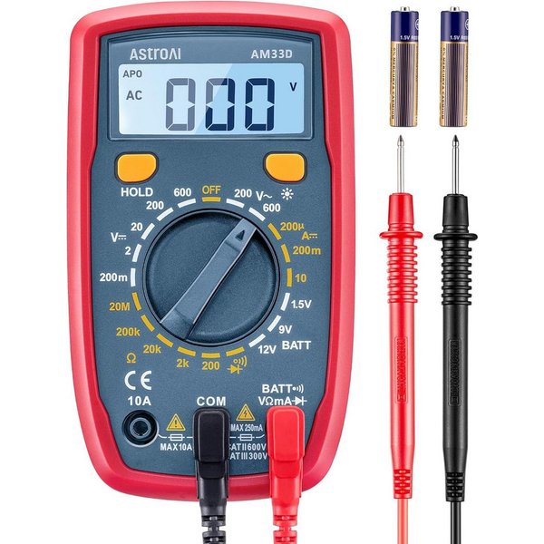 AstroAI Multimeter Digital Multimeter mit Ohm Volt Ampere Spannung Tester Messung