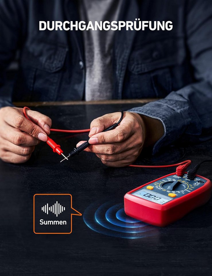 AstroAI Multimeter Digital Multimeter mit Ohm Volt Ampere Spannung Tester Messung – Bild 4 von 5