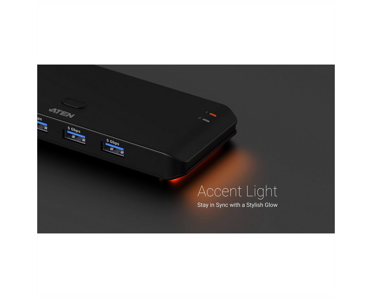 Aten US5324 2x4-Port USB Sharing Switch Computer-Adapter, USB 3.2 Gen 1 Peripheral Sharing Switch – Bild 5 von 5