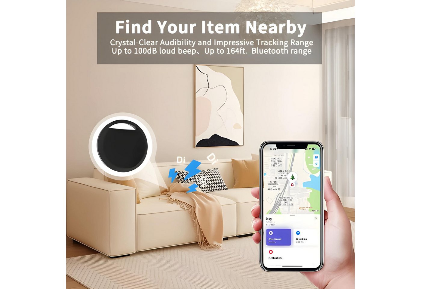 Athlix 4x Mini GPS Tracker für Android Geräte kompatibel mit Google Find Hub GPS-Tracker (Google-zertifizierter Smart-Tag, Android & iOS) – Bild 2 von 5