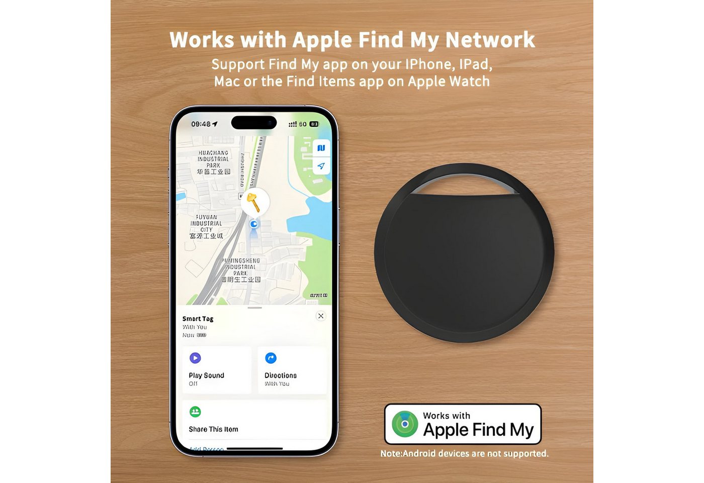 Athlix 4x Mini GPS Tracker für Android Geräte kompatibel mit Google Find Hub GPS-Tracker (Google-zertifizierter Smart-Tag, Android & iOS) – Bild 4 von 5