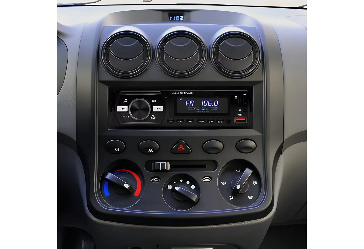 Athlix Auto Radio DAB+, Bluetooth, USB, Aux-Eingang, Sub-Out, Multicolour Autoradio (Freisprechfunktion, App-Steuerung, Schnellladung) – Bild 2 von 4