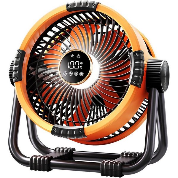 Athlix Bodenventilator Camping Ventilator Wiederaufladbar 20.000 mAh Outdoor Draußen, 100 Stunden Laufzeit, Fernbedienung, Licht, Powerbank