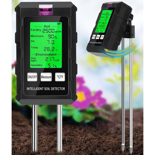 Athlix Feuchtigkeitsmesser 6 in 1 Bodenmessgerät Bodentester Feuchtigkeitsmessgerät Garten, misst pH-Wert, Bodenfeuchtigkeit, Bodentemperatur...