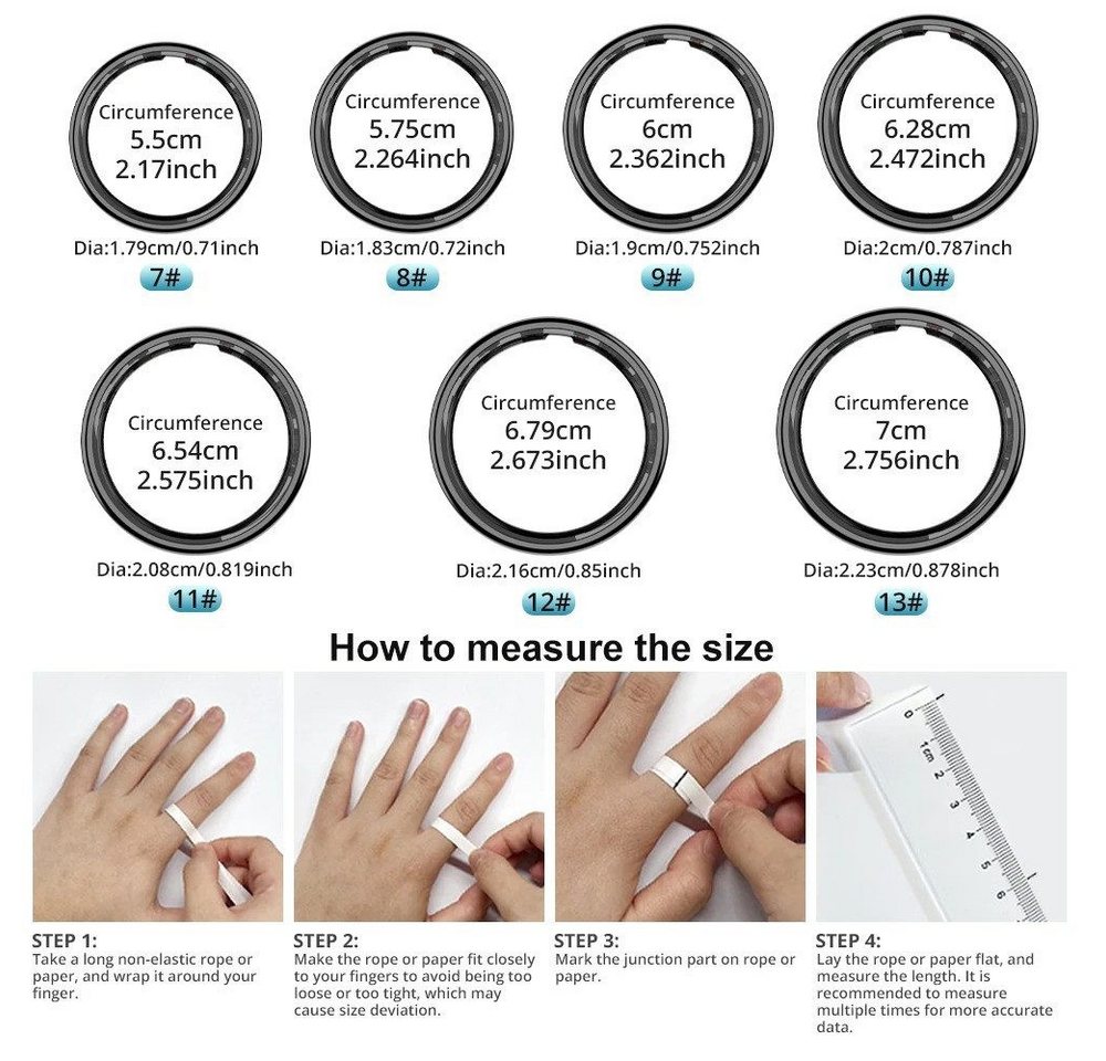 Athlix Fitness-Tracker Smart Ring mit Bildschirm und Touch Fitness Tracker Gesundheitsmanager, Touch-Display, Keine Smartwatch nötig, Wasserdicht – Bild 2 von 5