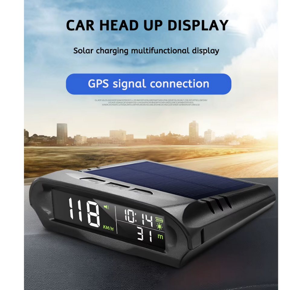 Athlix Head Up Display GPS Head-Up-Display (HUD) mit Ermüdungserkennung, Geschwindigkeit, Uhrzeit, Höhenmesser, Umgebungstemperatur – Bild 5 von 5
