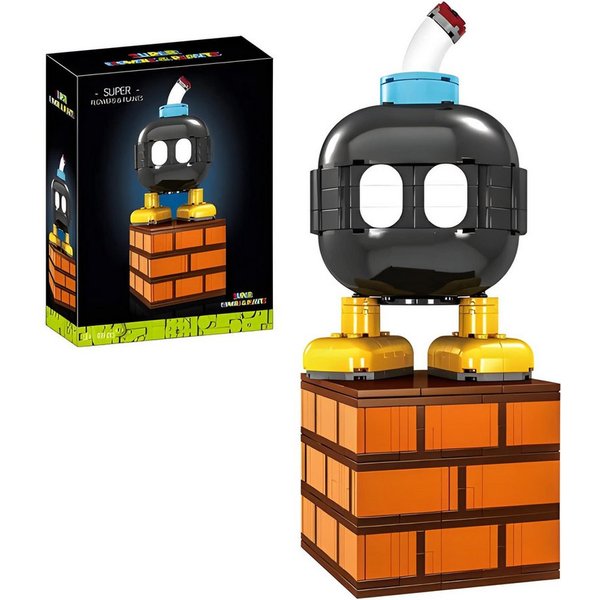 Athlix Klemmbausteine Mario Bausteine Piranha-Pflanze, Flamme, Stern Spielbausteine, 538 Teile, ikonisches Game Design, fördert Kreativität
