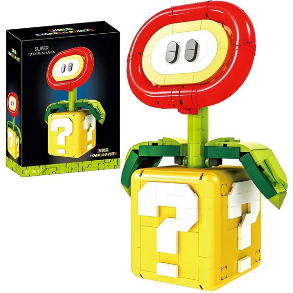 Athlix Klemmbausteine Mario Bausteine Piranha-Pflanze, Flamme, Stern Spielbausteine, 538 Teile, ikonisches Game Design, fördert Kreativität