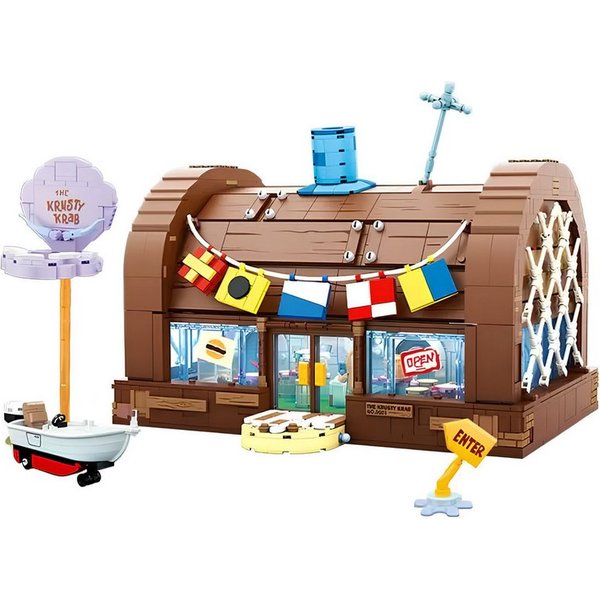 Athlix Klemmbausteine SpongeBob Schwammkopf Bausteine Cartoon Spielbausteine