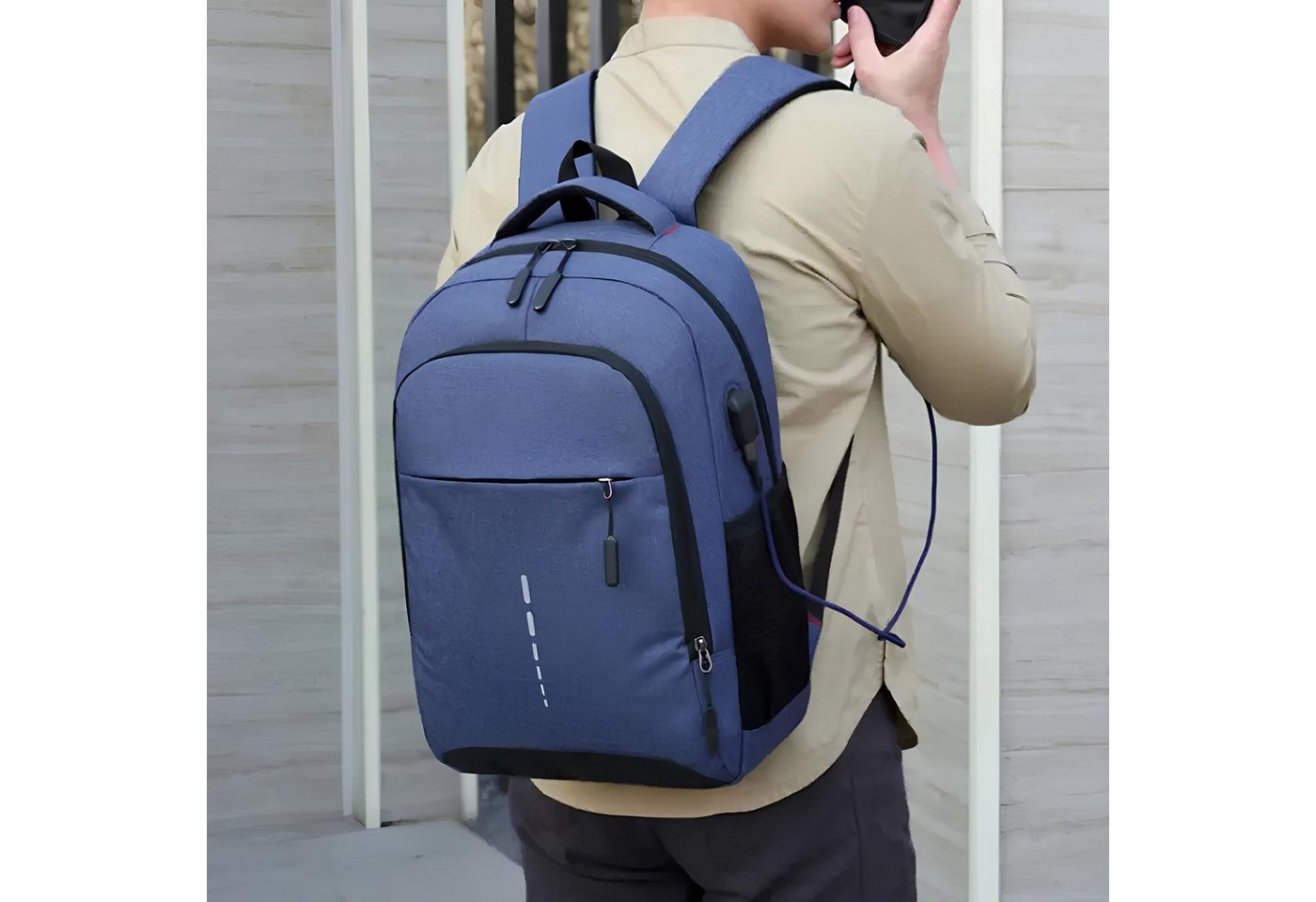 Athlix Rucksack Freizeitrucksack Freizeit Rucksack 35L Herren Damen Camping, Reisen, Oxford-Stoff, Wasserabweisend, 35L Kapazität, USB-Ladeanschluss – Bild 2 von 5