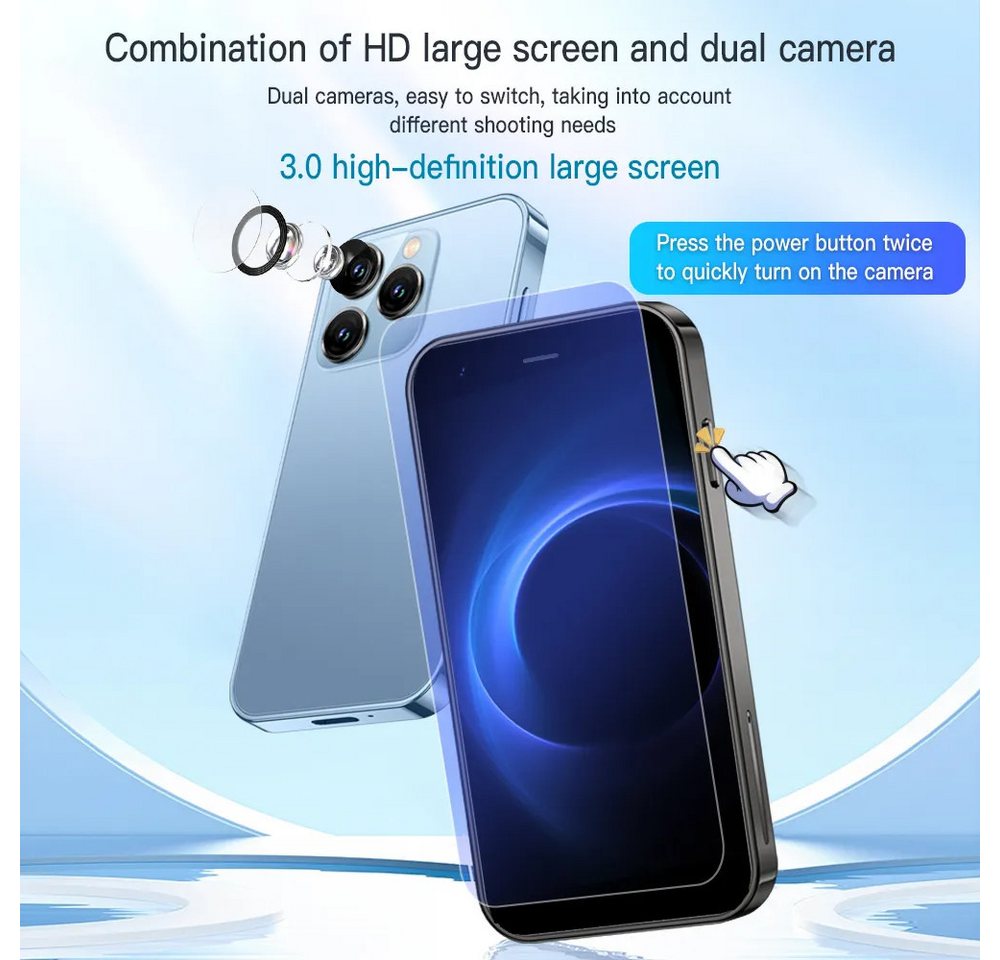 Athlix SERVO 15SE Mini Smartphone Dual SIM 3G WCDMA Android Kinder Rentner Smartphone (DUAL-SIM, nur 66g, 3,0 Zoll) – Bild 3 von 5