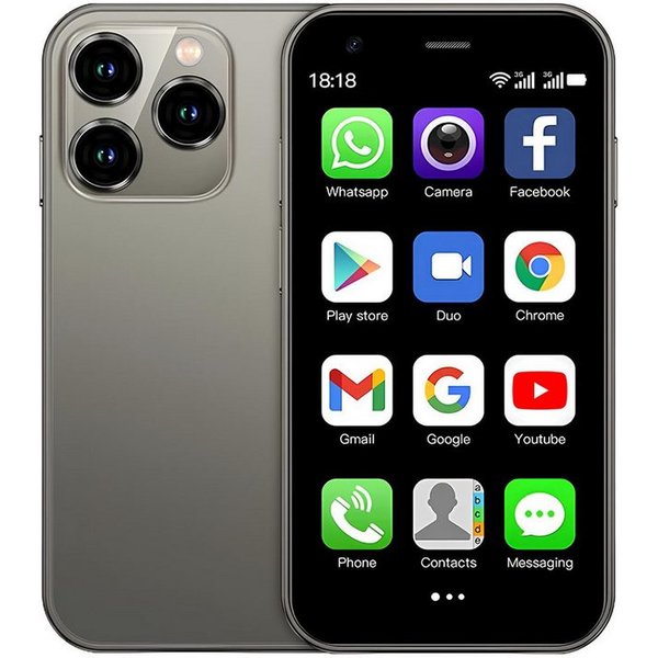 Athlix SERVO 15SE Mini Smartphone Dual SIM 3G WCDMA Android Kinder Rentner Smartphone (DUAL-SIM, nur 66g, 3,0 Zoll)