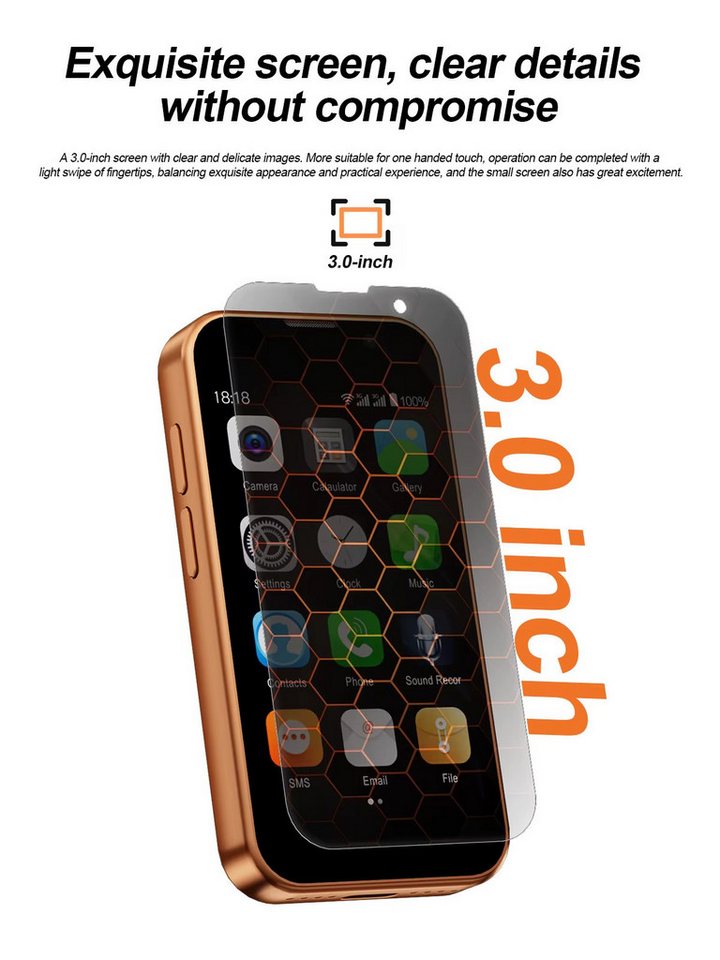 Athlix SERVO 17SE MINI 3G Mini Smartphone Android Kinder Rentner Smartphone (Dual SIM, 3G Mobilfunk, Android 9) – Bild 4 von 5