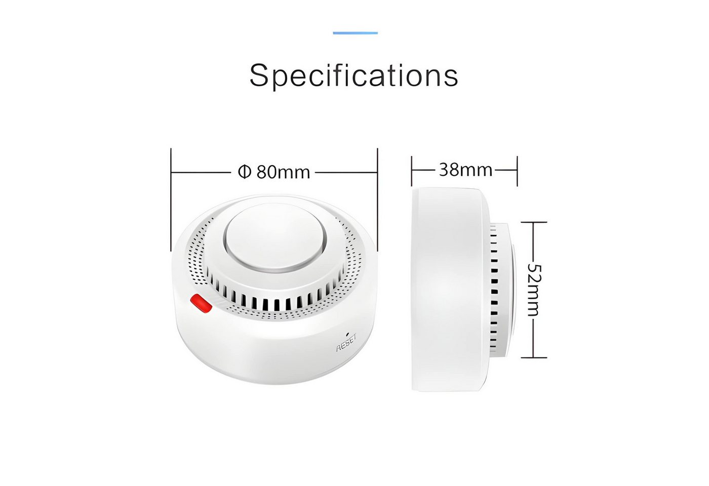 Athlix WiFi Rauchmelder, Fernüberwachung kompatibel mit Alexa und Google Rauchmelder (85DB Alarm, WLAN + Bluetooth, Fernüberwachung) – Bild 5 von 5