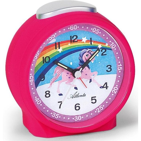 Atlanta Kinderwecker 1981-17 Quarz, Lernwecker, Einhorn, Regenbogen, Geschenkidee