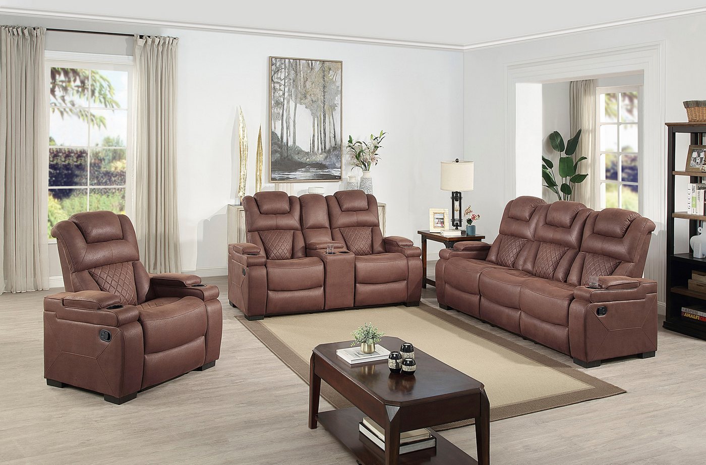 ATLANTIC home collection 3-Sitzer Faris, Kinosofa, inkl. Relaxfunktion, B: 208cm, Zwei Relaxfunktionen, klappbare Konsole mit Getränkehalter – Bild 2 von 5