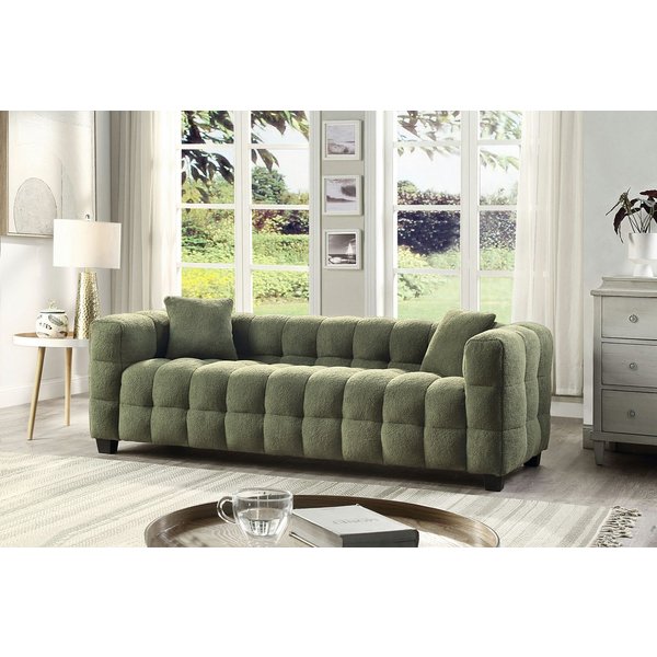 ATLANTIC home collection 3-Sitzer Stella Design-Sofa mit Steppung, Bubble-Optik, B: 206cm, inkl. 2 Zierkissen und mit modernem Teddy Stoff
