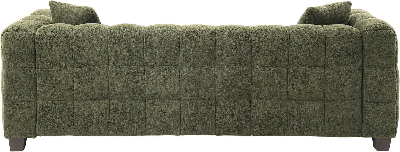 ATLANTIC home collection 3-Sitzer Stella Design-Sofa mit Steppung, Bubble-Optik, B: 206cm, inkl. 2 Zierkissen und mit modernem Teddy Stoff – Bild 5 von 5