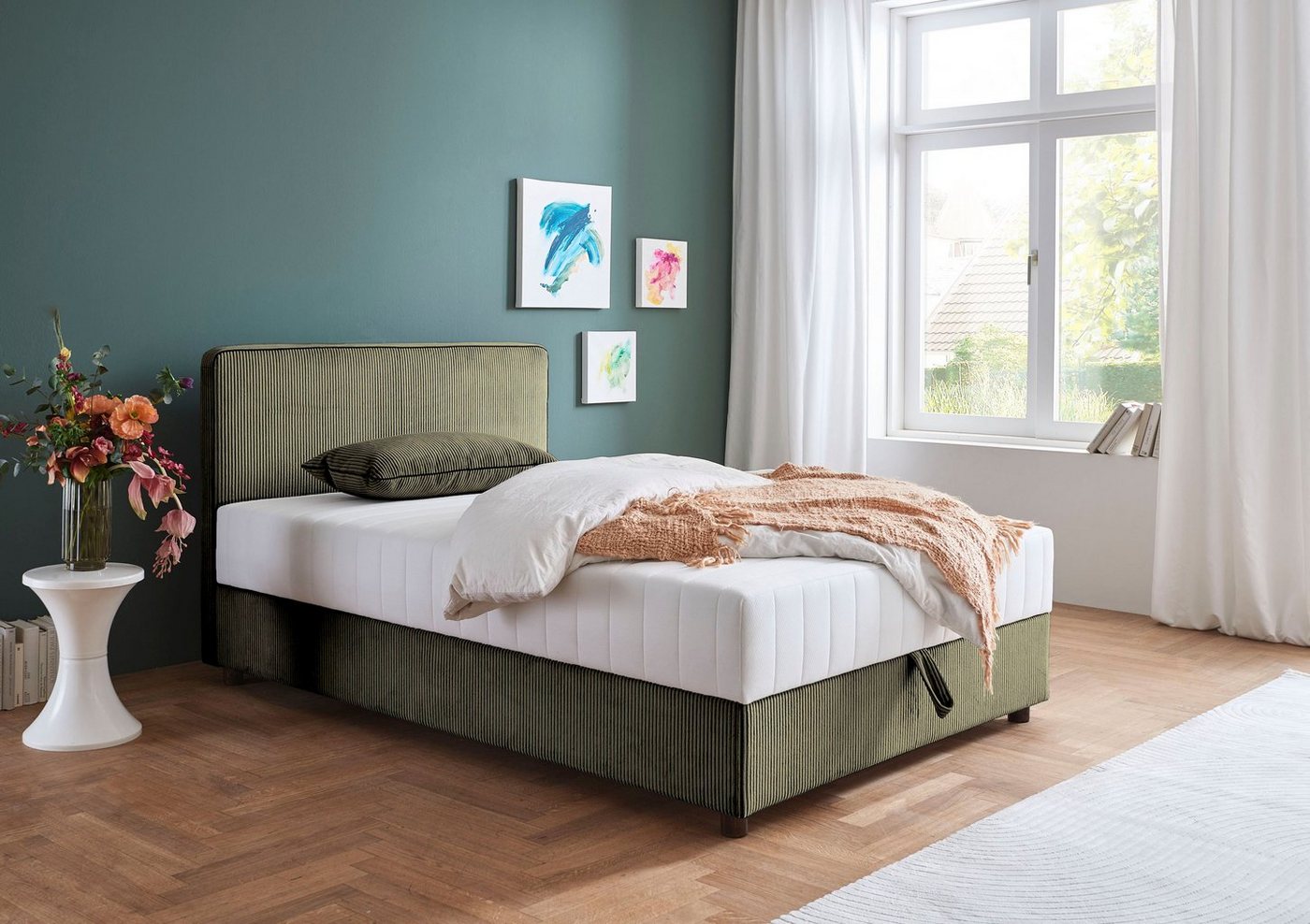 ATLANTIC home collection Bett Corinna, Boxbett inkl. Stauraum, Cord, erhältlich in unterschiedlichen Breiten – Bild 2 von 5