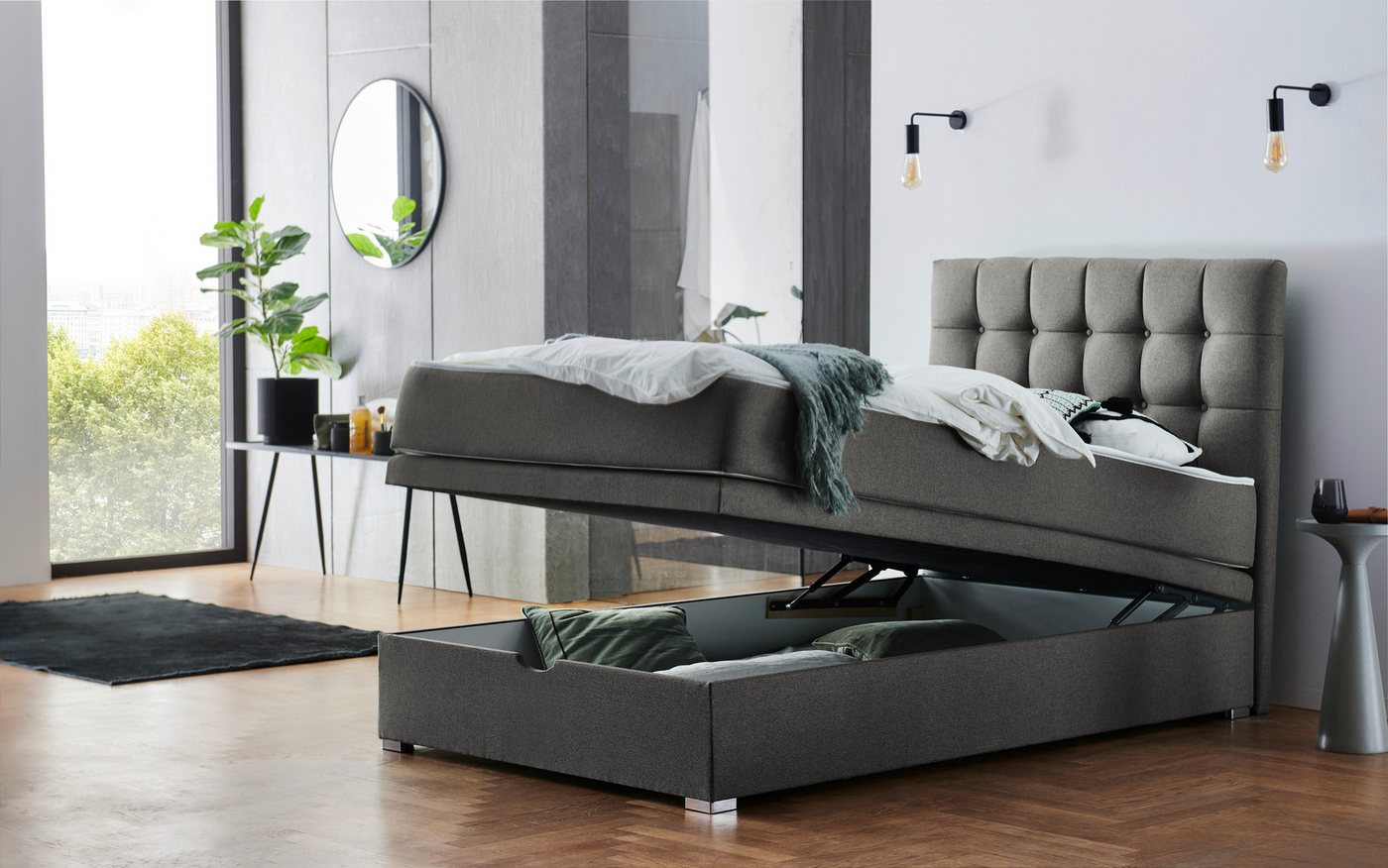 ATLANTIC home collection Boxbett Riona, erweiterbar zu Doppel- und Familienbett, wahlweise mit 120x200cm Taschen-Federkernmatratze oder ohne Matratze – Bild 3 von 5