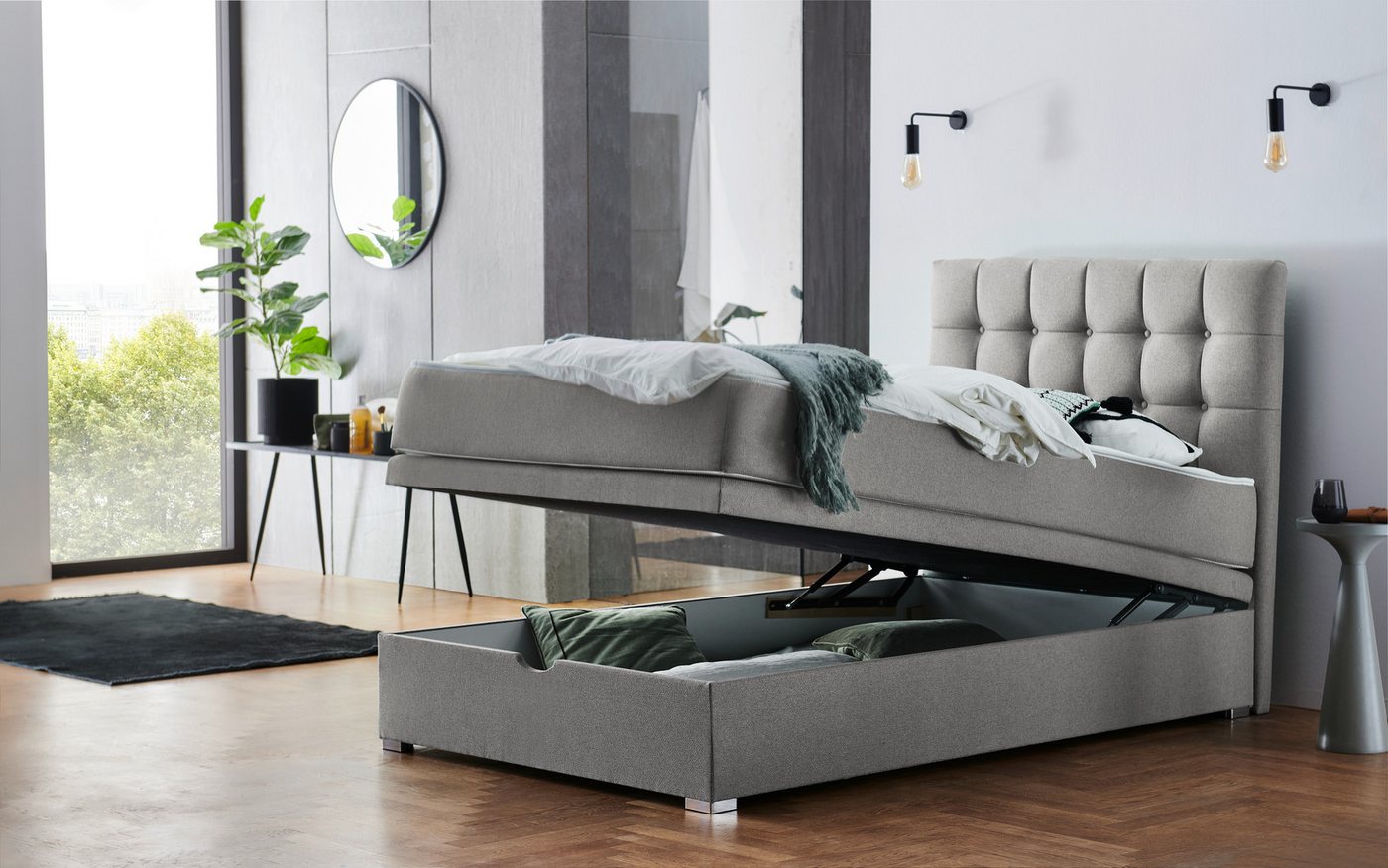 ATLANTIC home collection Boxbett Riona, erweiterbar zu Doppel- und Familienbett, wahlweise mit 120x200cm Taschen-Federkernmatratze oder ohne Matratze – Bild 3 von 5
