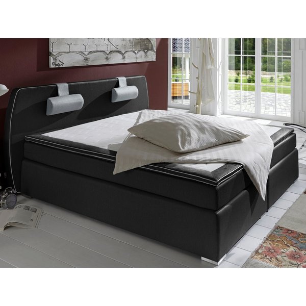 ATLANTIC home collection Boxspringbett Rex, mit Topper und verstellbaren Nackenkissen