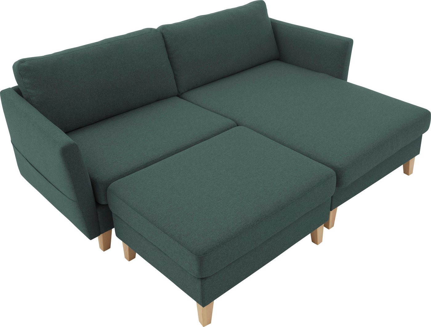 ATLANTIC home collection Hocker Mailo, Maße (BxTxH): 88x69x45 cm, mit Massivholzfüßen – Bild 2 von 5