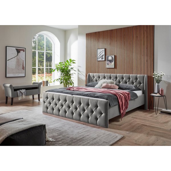ATLANTIC home collection Polsterbett TAMINA mit Chesterfieldoptik im Kopf- und Fußteil, in zwei Breiten und vier Farben erhältlich